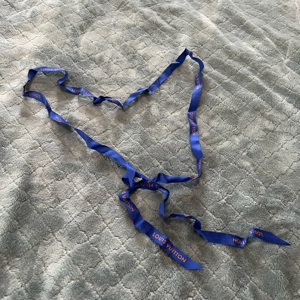 Louis Vuitton Blue‎ Orange Logo Gift Ribbon 67 Inches Long Luxury Packaging DIY